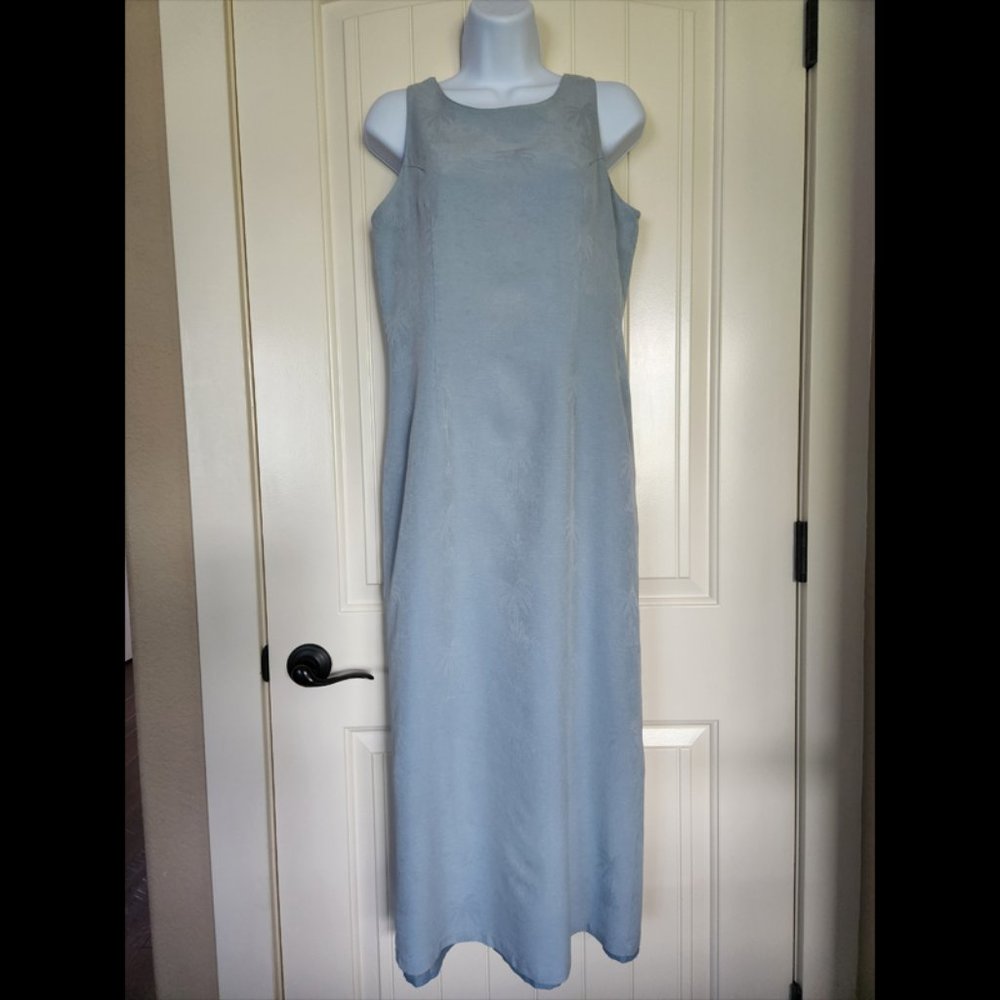 Long Silk Light Blue Dress